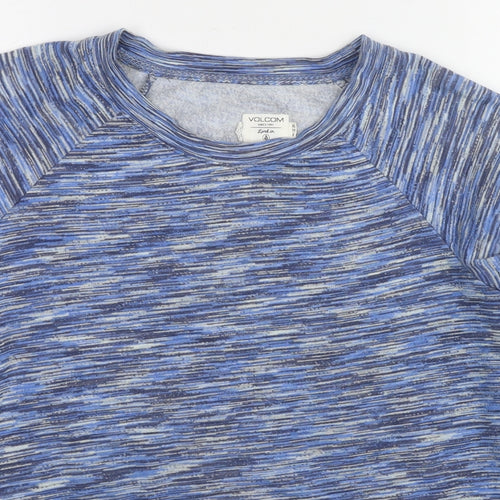 Valcom Womens Blue Geometric Cotton Pullover Sweatshirt Size 8 Pullover