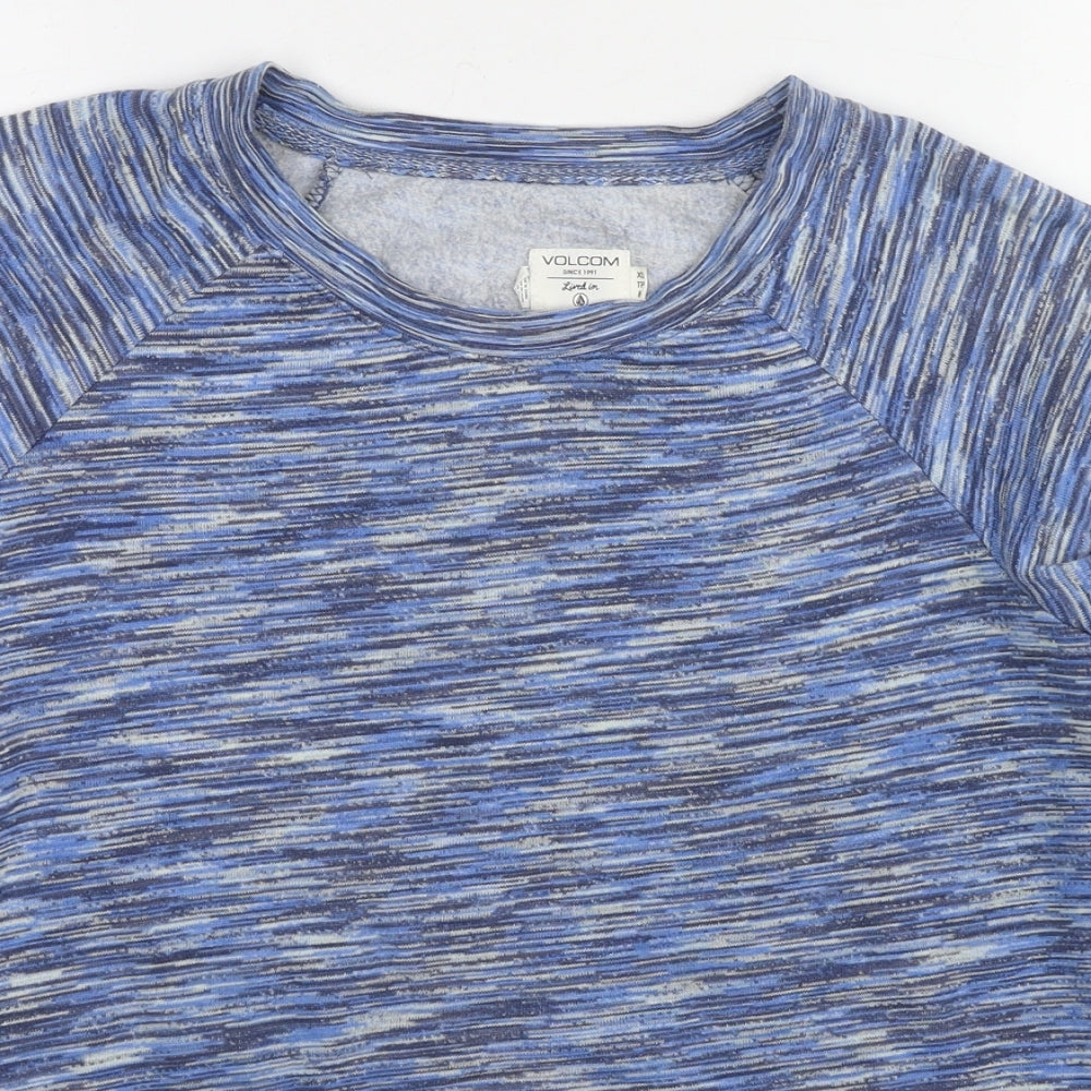 Valcom Womens Blue Geometric Cotton Pullover Sweatshirt Size 8 Pullover