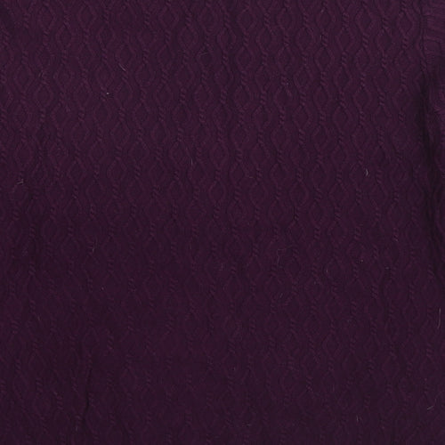 Country Casuals Womens Purple Round Neck Argyle/Diamond Cotton Pullover Jumper Size L