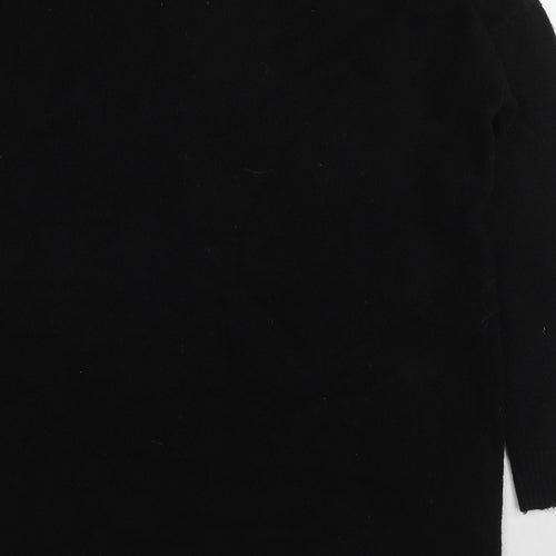 Lipsy Womens Black Round Neck Argyle/Diamond Viscose Pullover Jumper Size 14