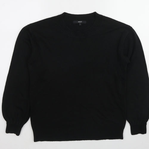 NEXT Womens Black Round Neck Acrylic Pullover Jumper Size S
