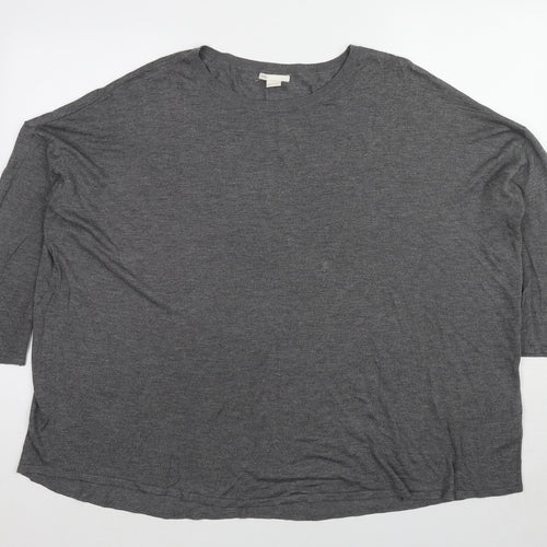 H&M Womens Grey Crew Neck Viscose Pullover Jumper Size L