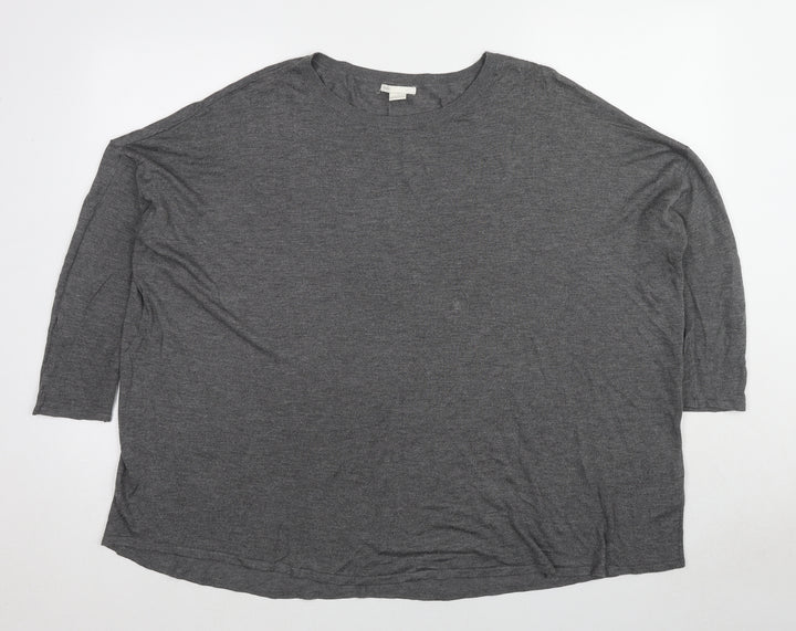 H&M Womens Grey Crew Neck Viscose Pullover Jumper Size L