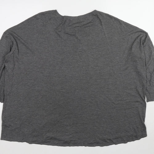 H&M Womens Grey Crew Neck Viscose Pullover Jumper Size L