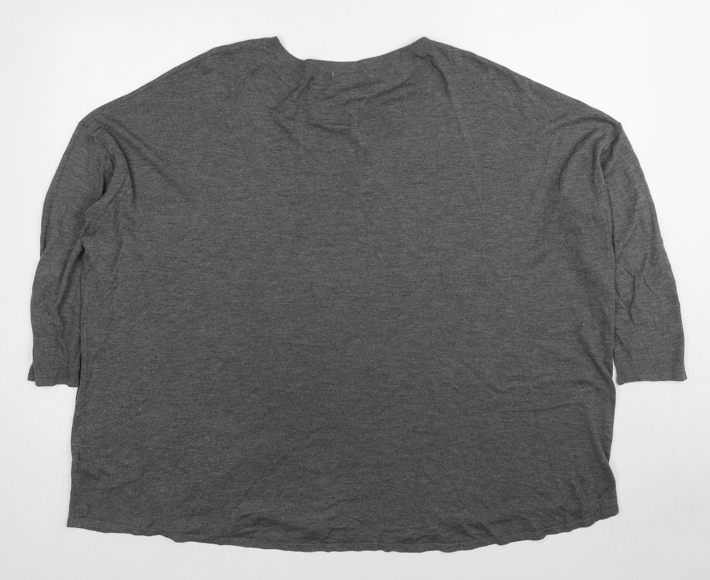 H&M Womens Grey Crew Neck Viscose Pullover Jumper Size L