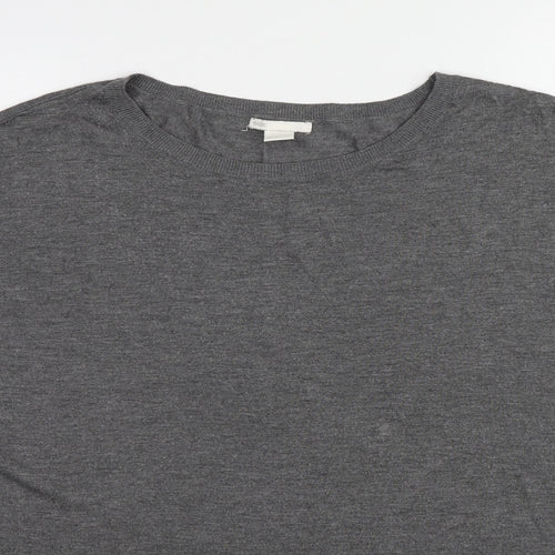 H&M Womens Grey Crew Neck Viscose Pullover Jumper Size L