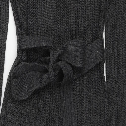 Brave Soul Womens Grey Acrylic Jumper Dress Size M Round Neck Pullover
