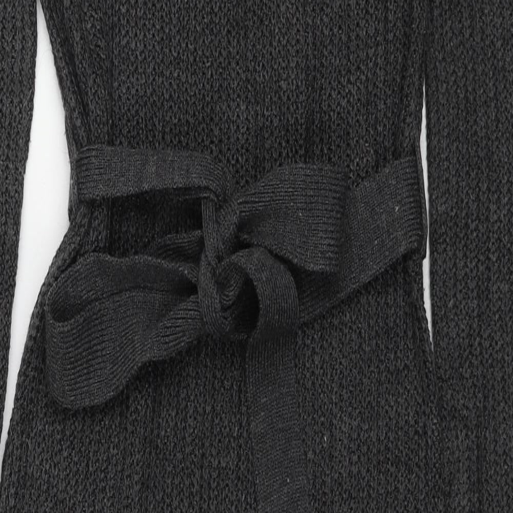 Brave Soul Womens Grey Acrylic Jumper Dress Size M Round Neck Pullover