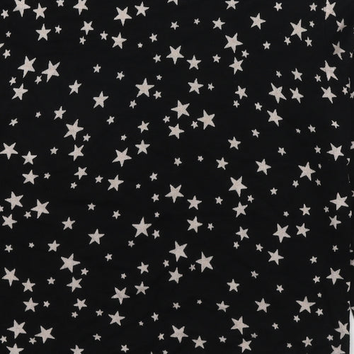 M&Co Womens Black Round Neck Geometric Viscose Pullover Jumper Size 12 - Star Pattern