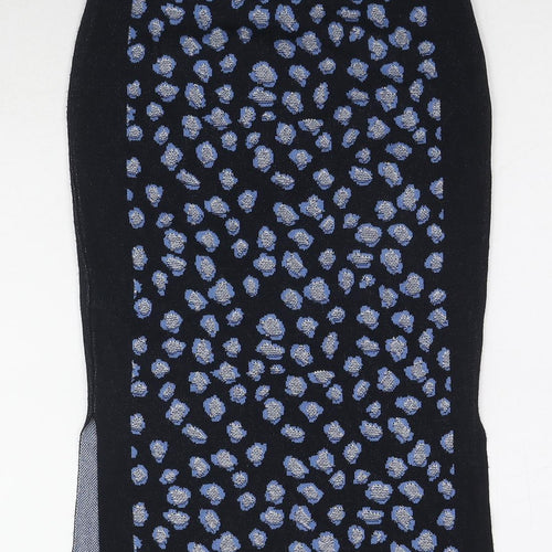 Marks and Spencer Womens Blue Geometric Viscose A-Line Skirt Size 8