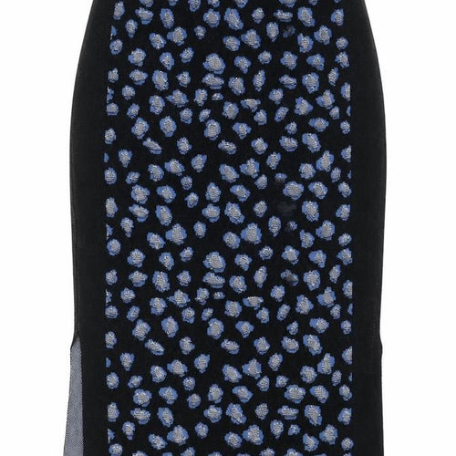 Marks and Spencer Womens Blue Geometric Viscose A-Line Skirt Size 8