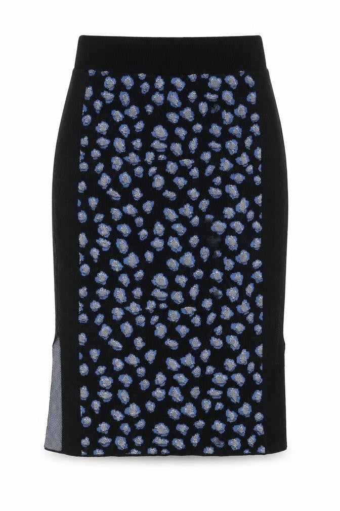 Marks and Spencer Womens Blue Geometric Viscose A-Line Skirt Size 8