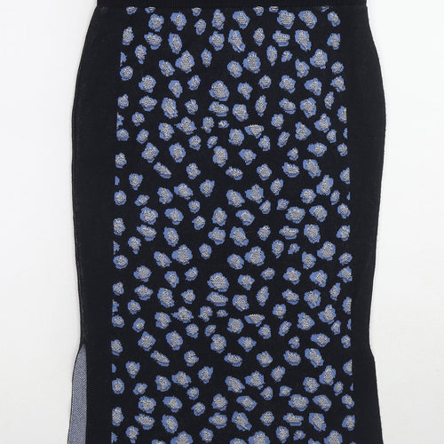 Marks and Spencer Womens Blue Geometric Viscose A-Line Skirt Size 8