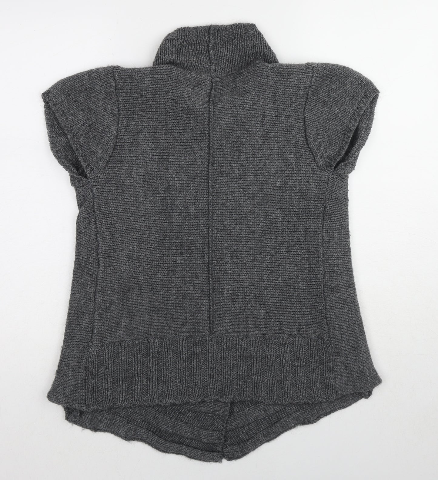 White Stuff Womens Grey Cowl Neck Wool Cardigan Jumper Size 10