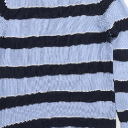 EWM Womens Blue Boat Neck Striped Cotton Pullover Jumper Size 14 - Size 14-16