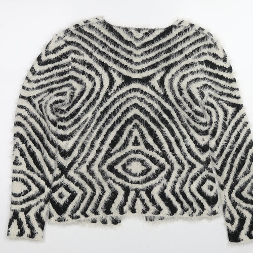 Roman Womens Multicoloured V-Neck Geometric Polyester Cardigan Jumper Size 16