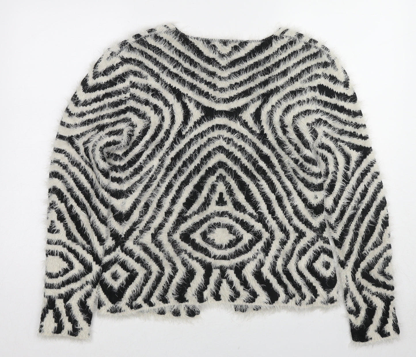 Roman Womens Multicoloured V-Neck Geometric Polyester Cardigan Jumper Size 16