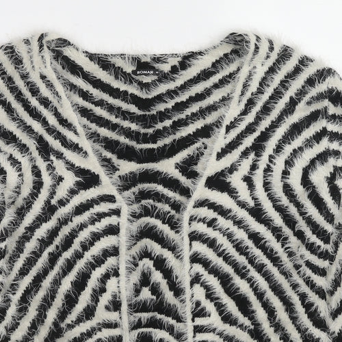 Roman Womens Multicoloured V-Neck Geometric Polyester Cardigan Jumper Size 16