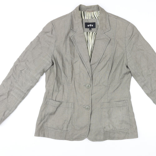 Marks and Spencer Womens Grey Linen Jacket Blazer Size 14