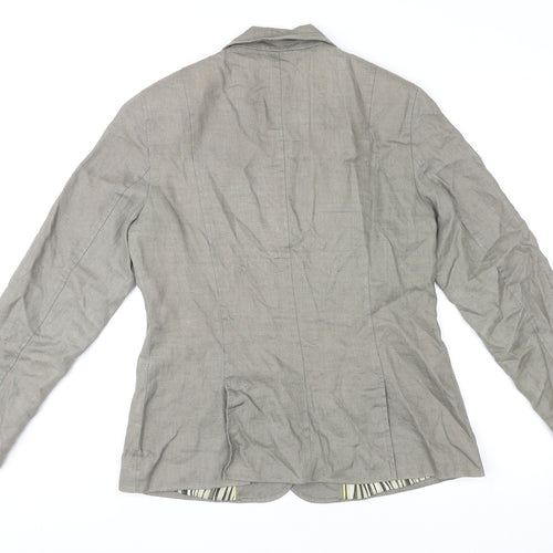 Marks and Spencer Womens Grey Linen Jacket Blazer Size 14