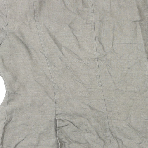 Marks and Spencer Womens Grey Linen Jacket Blazer Size 14