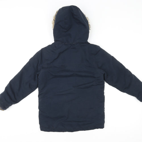 NEXT Boys Blue Basic Coat Coat Size 6-7 Years Zip