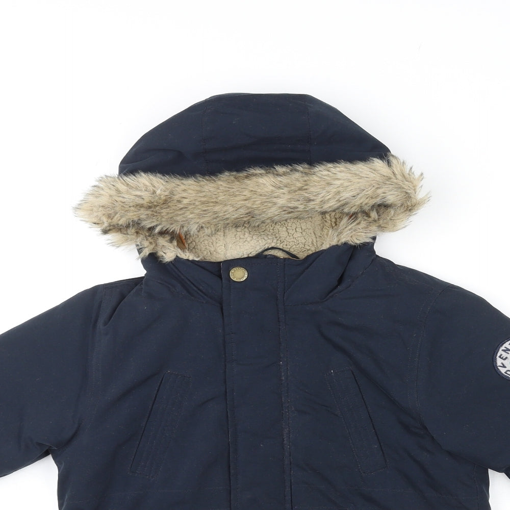 NEXT Boys Blue Basic Coat Coat Size 6-7 Years Zip