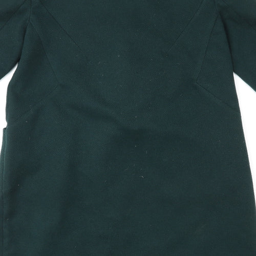 Oasis Womens Green Overcoat Coat Size S Button