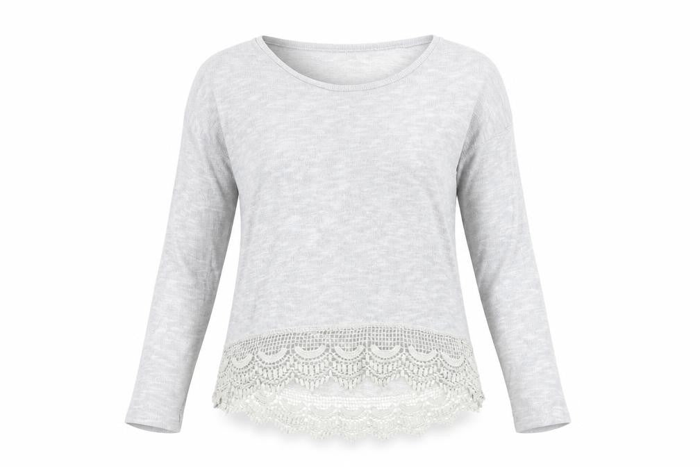 New Look Womens Grey Round Neck Polyester Pullover Jumper Size 8