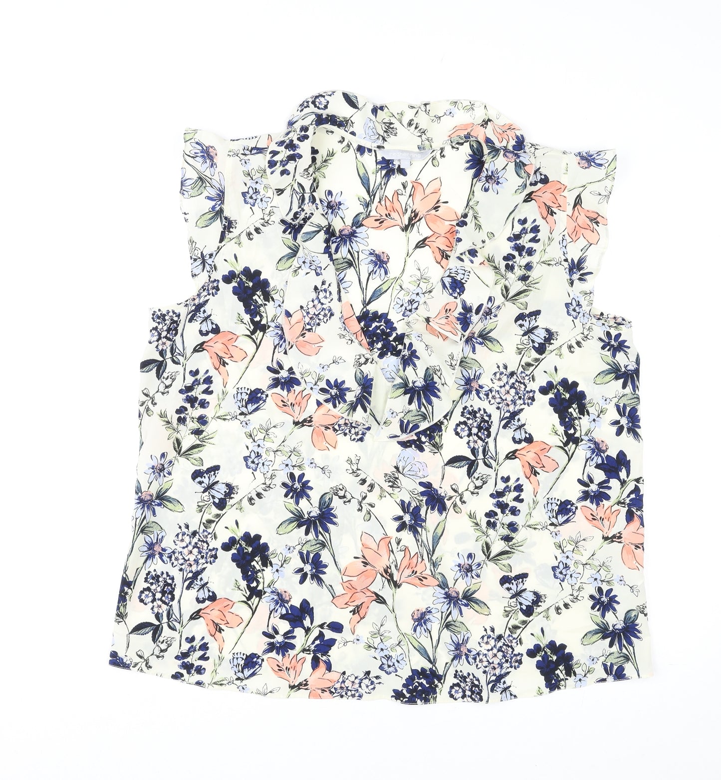 Red Herring Womens Multicoloured Floral Polyester Basic Blouse Size 18 Collared
