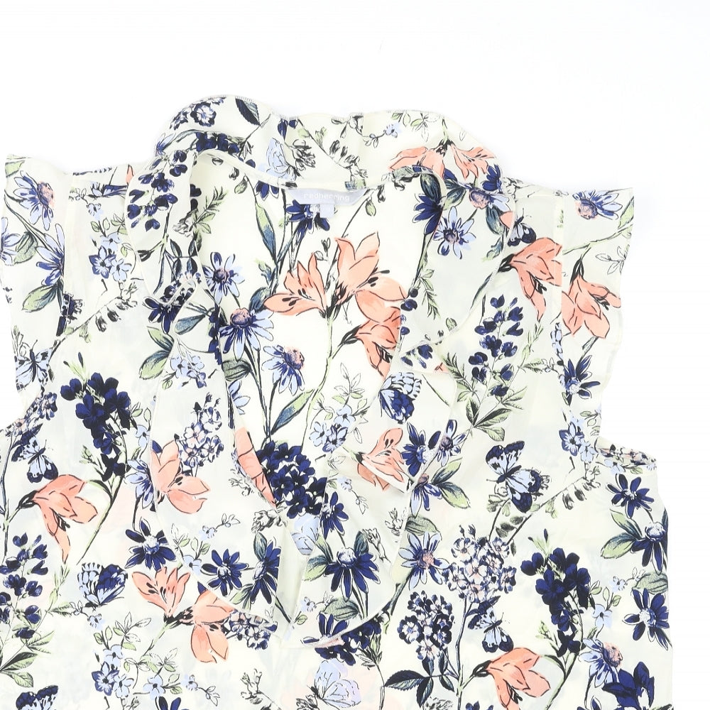 Red Herring Womens Multicoloured Floral Polyester Basic Blouse Size 18 Collared