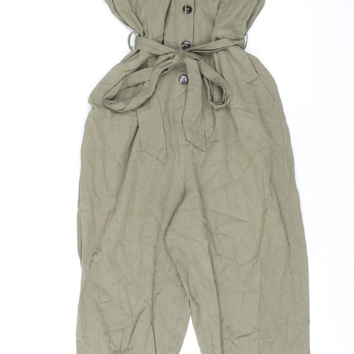 Dorothy Perkins Womens Green Polyester Jumpsuit One-Piece Size 10 L27 in Tie