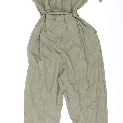Dorothy Perkins Womens Green Polyester Jumpsuit One-Piece Size 10 L27 in Tie