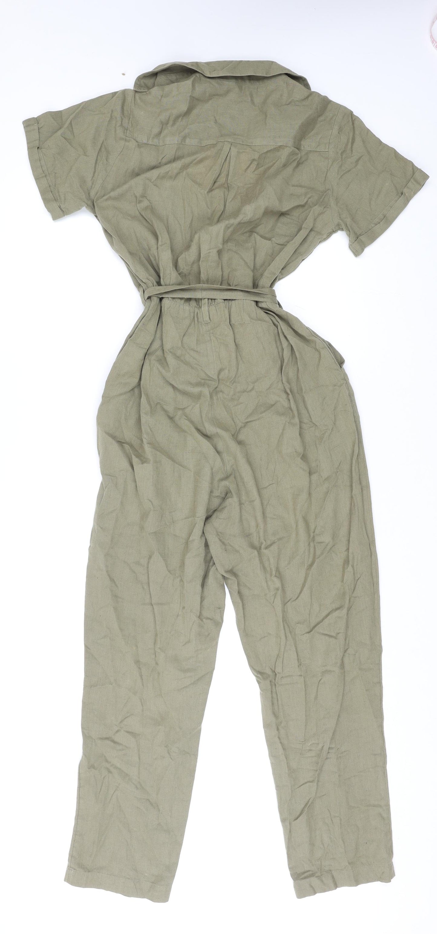 Dorothy Perkins Womens Green Polyester Jumpsuit One-Piece Size 10 L27 in Tie