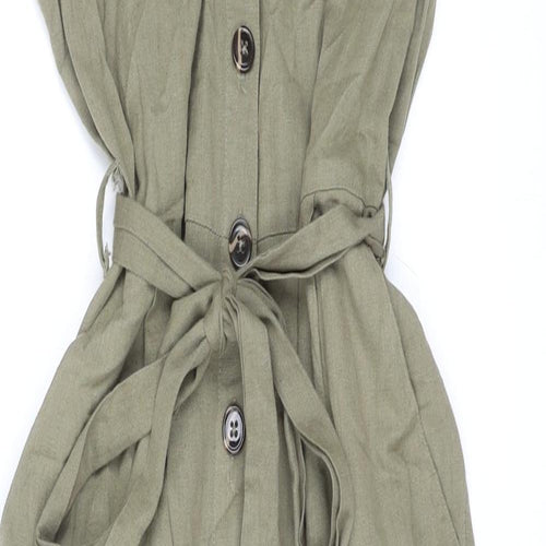 Dorothy Perkins Womens Green Polyester Jumpsuit One-Piece Size 10 L27 in Tie