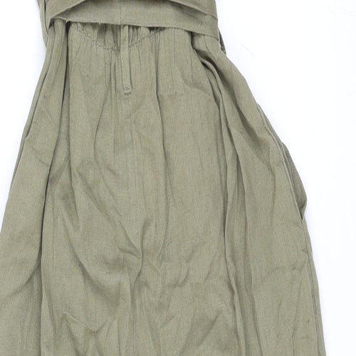 Dorothy Perkins Womens Green Polyester Jumpsuit One-Piece Size 10 L27 in Tie