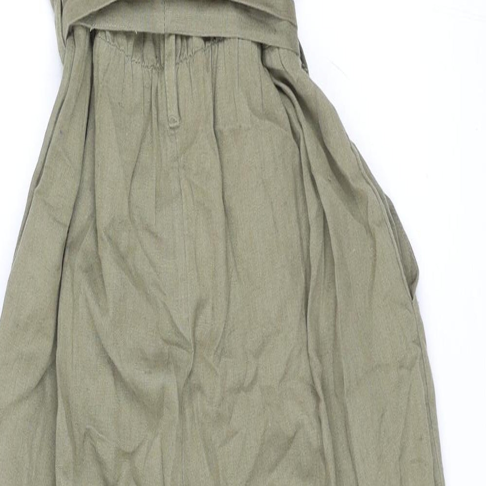 Dorothy Perkins Womens Green Polyester Jumpsuit One-Piece Size 10 L27 in Tie