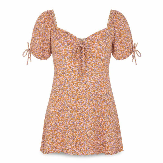 Front view of New Look women’s multicoloured floral polyester a-line, size UK 10, v-neck pullover