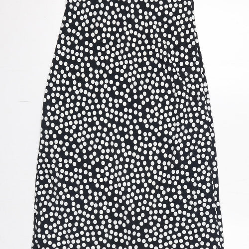 River Island Womens Black Polka Dot Polyester Maxi Size 8 Scoop Neck Pullover