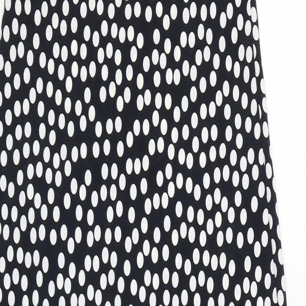 River Island Womens Black Polka Dot Polyester Maxi Size 8 Scoop Neck Pullover