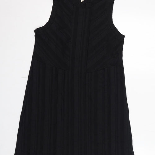 Gap Womens Black Striped Viscose A-Line Size M Crew Neck Pullover