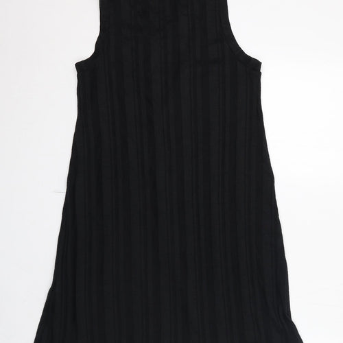 Gap Womens Black Striped Viscose A-Line Size M Crew Neck Pullover