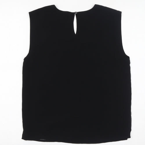 Armani Exchange Womens Black Polyester Basic Blouse Size 2XS Round Neck