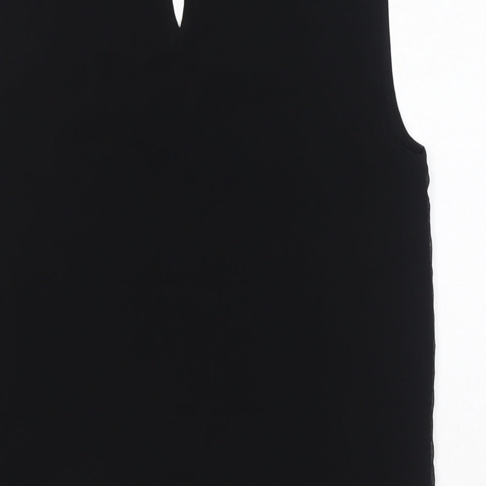 Armani Exchange Womens Black Polyester Basic Blouse Size 2XS Round Neck