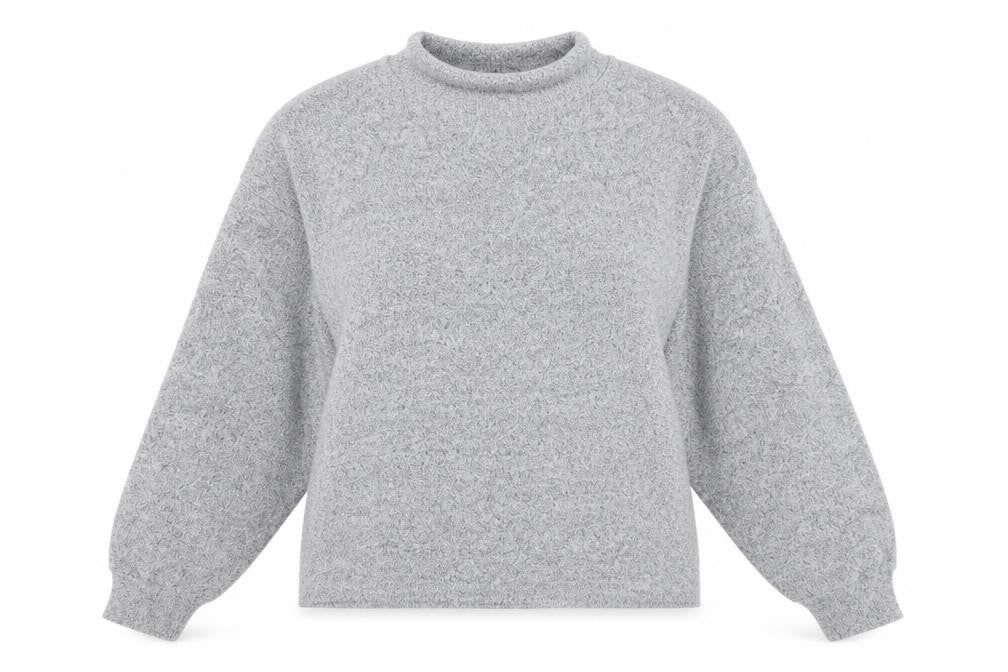 Front view of New Look women’s grey roll neck polyester jumper, size S