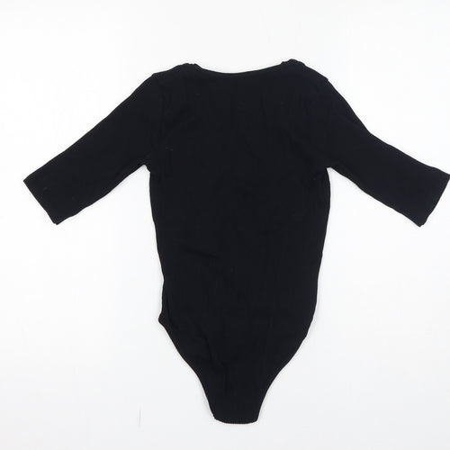 Zara Womens Black Nylon Bodysuit One-Piece Size XS Pullover