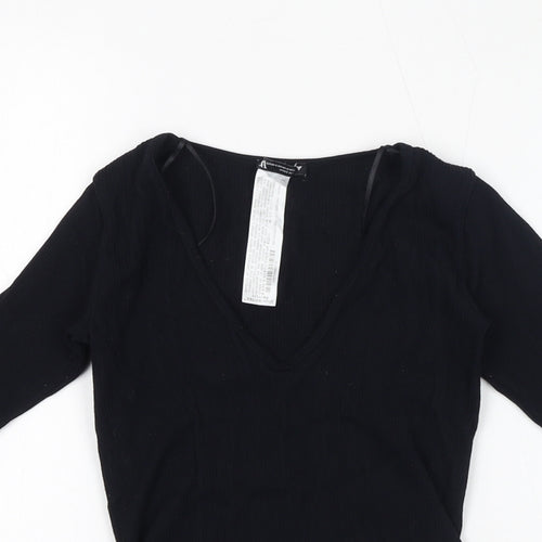 Zara Womens Black Nylon Bodysuit One-Piece Size XS Pullover