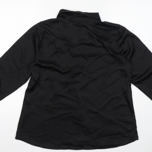 I SAW IT FIRST Womens Black Polyester Basic Button-Up Size 12 Collared