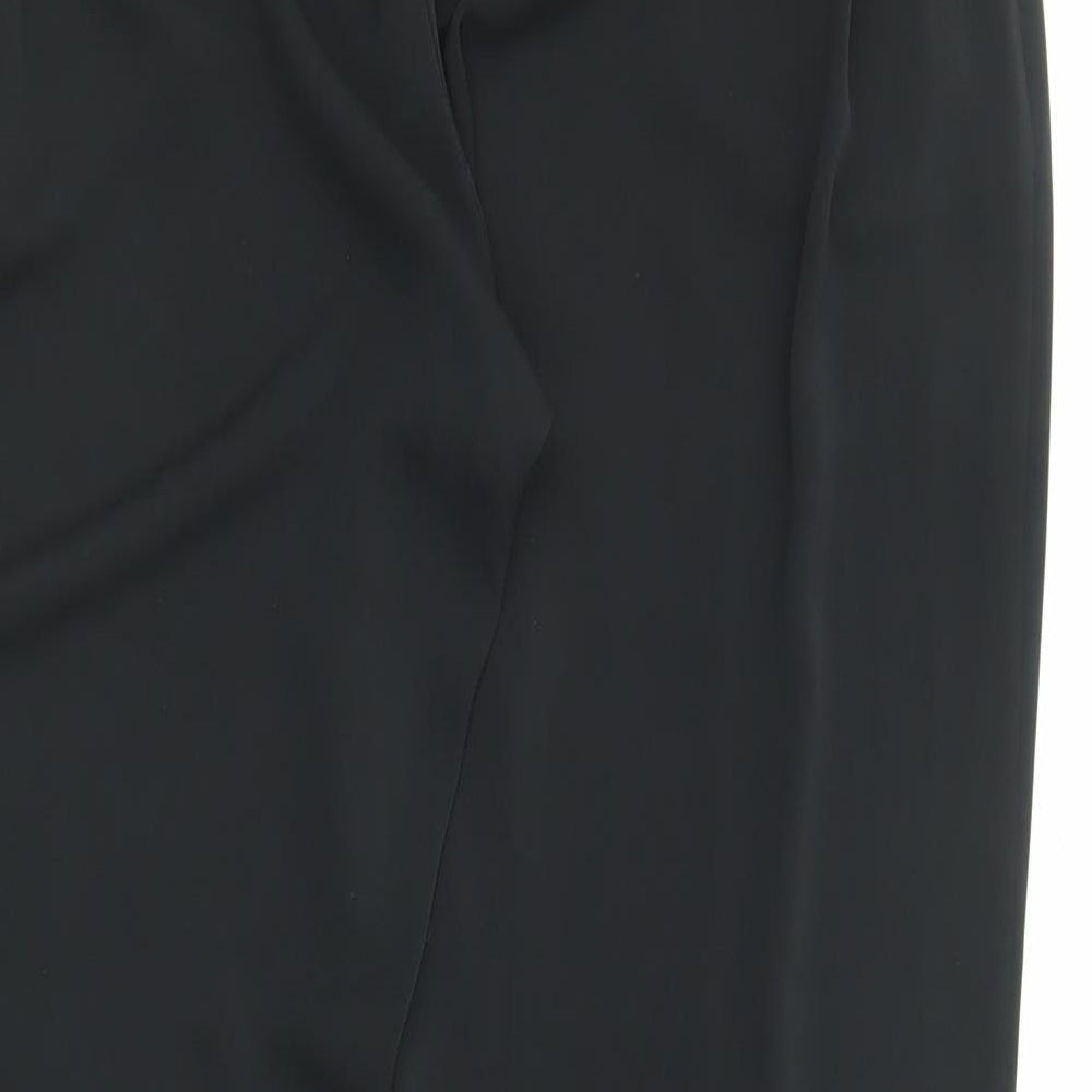 Wallis Womens Black Polyester Jogger Trousers Size 14 L28 in Regular Drawstring