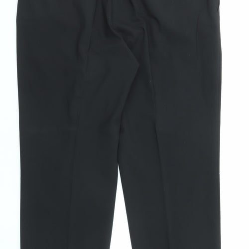 Marks and Spencer Mens Black Polyester Trousers Size 40 in L30 in Regular Zip